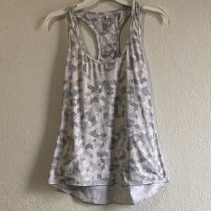 Athleta Gray and White Geometric Tank Top